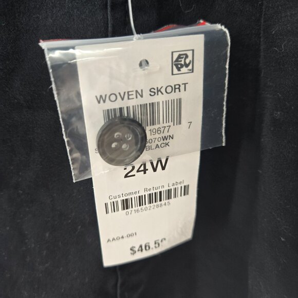Karen Scott Black Part Elastic Cotton Pockets Skort Size 24 - Picture 9 of 12